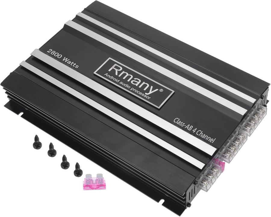 12V 4-Channel Car Amplifier 2800W Stereo Audio High-Power Black