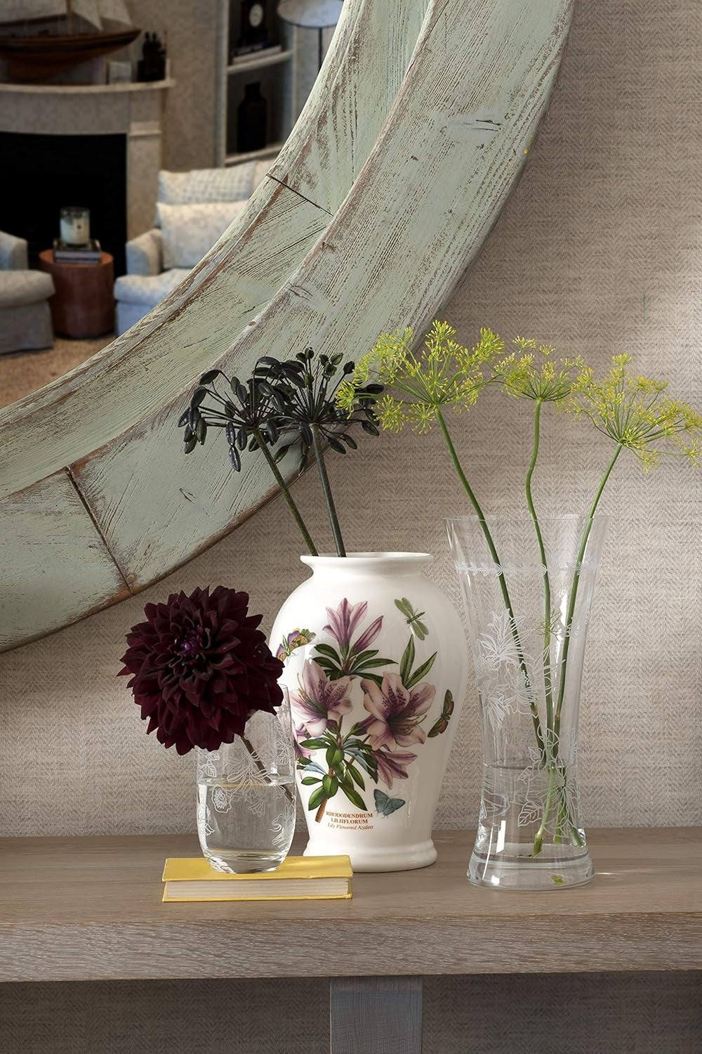Decorative Ceramic Flower Vase 10in Floral Bottle Style Table Home Decor