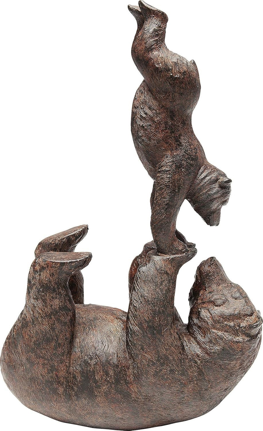 Handstand Bear Figurine Ornament | Handmade Brown Resin Decor | Cute Animal Gift