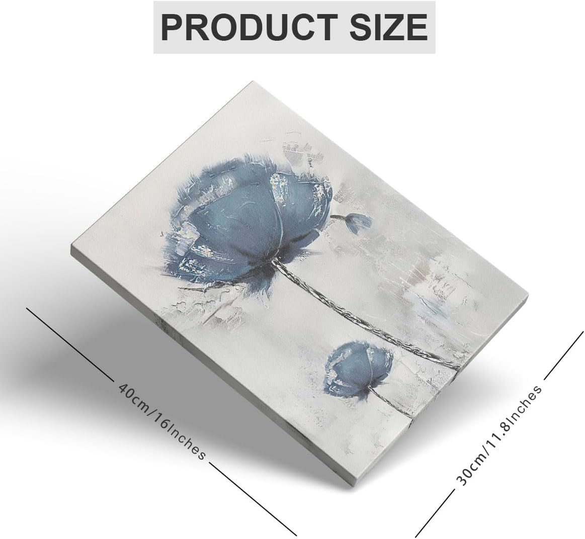 Blue Butterfly Wall Art Set of 3 Framed Canvas 12x16in