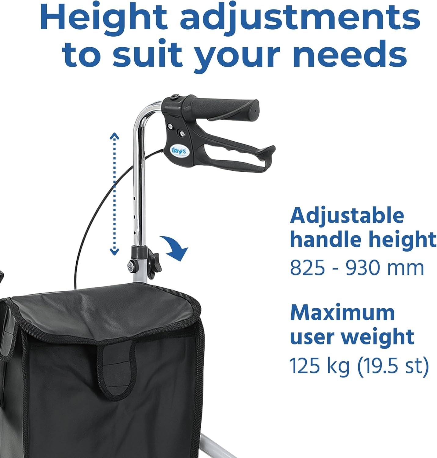 3 Wheel Rollator Walker Lightweight Folding Mobility Lockable Brakes