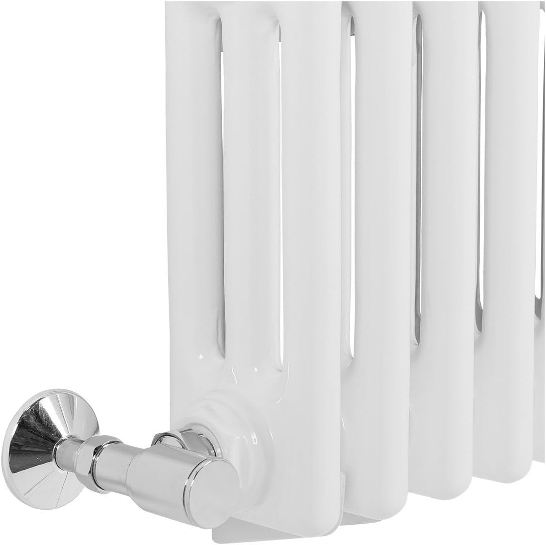 Triple Column Horizontal Radiator 300x1190 White Cast Iron Style