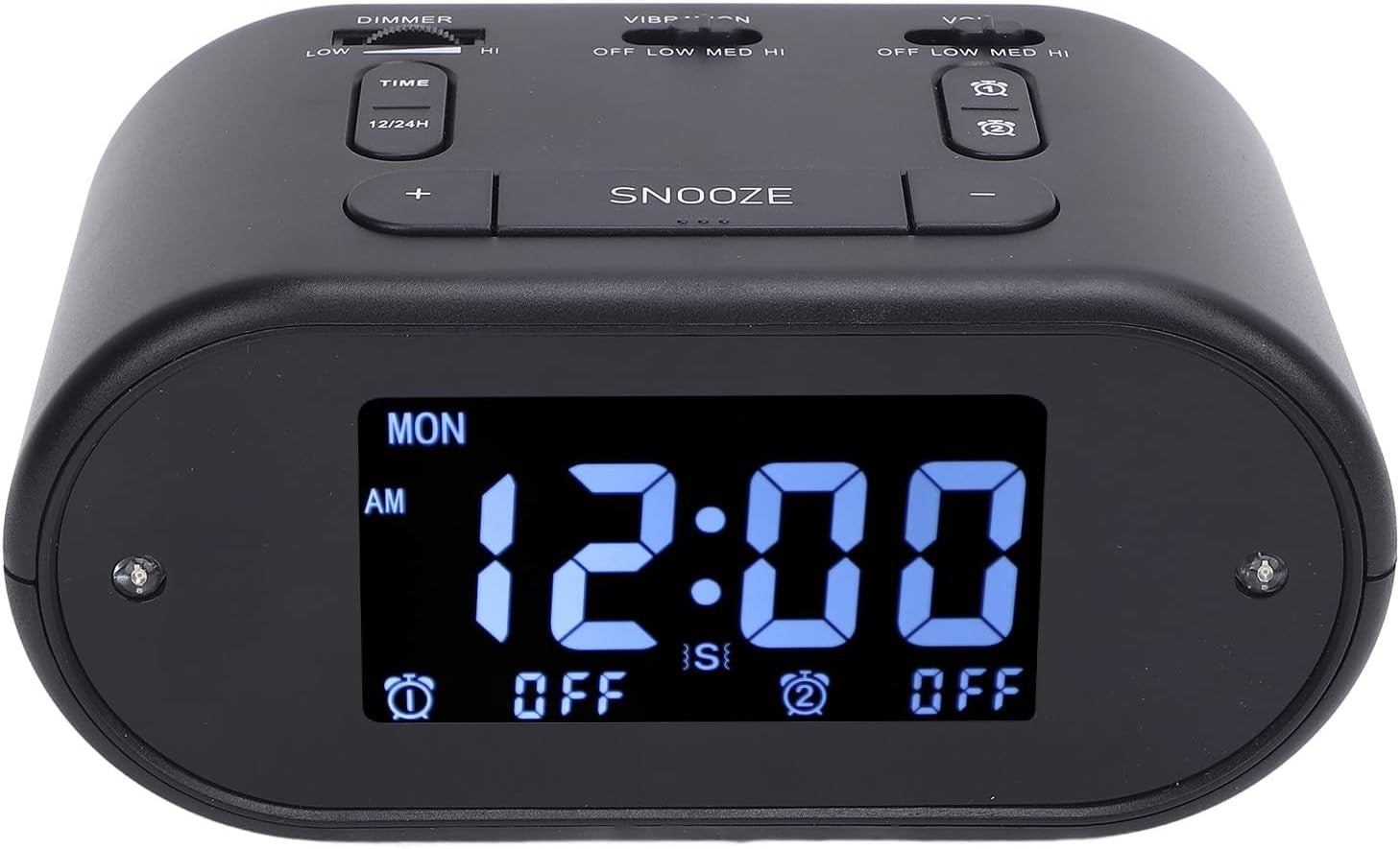 Vibrating Alarm Clock Bed Shaker Large Display Dual Alarm for Heavy Sleepers