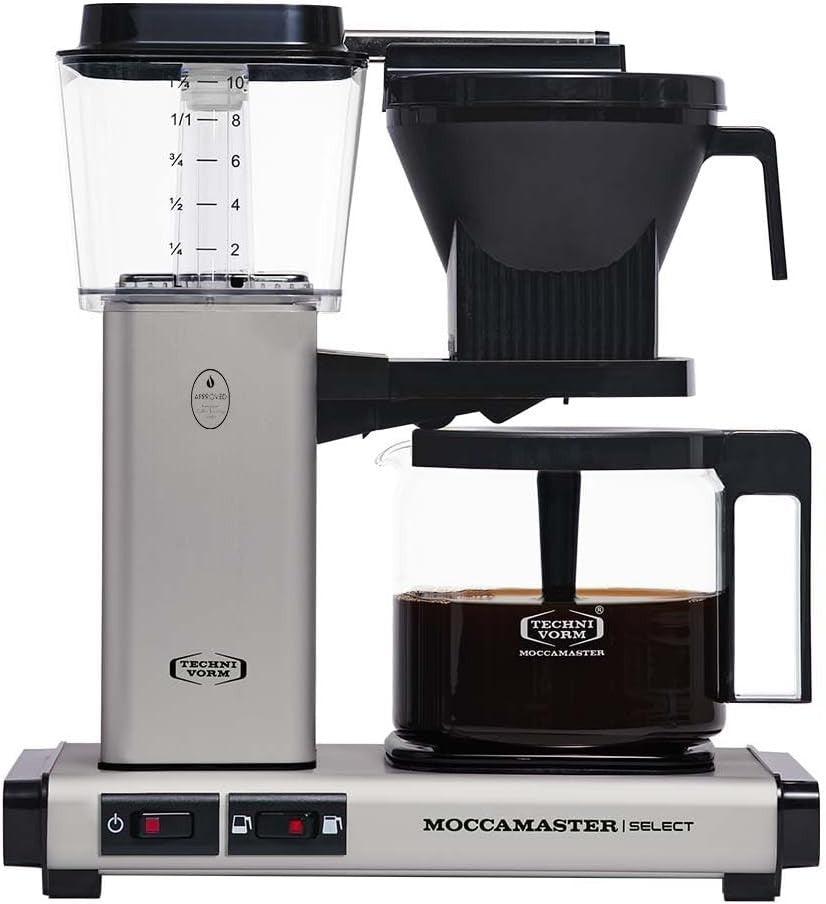 Premium Drip Coffee Maker 1.25L | Fast Brew, Quiet & Efficient, Matte Silver