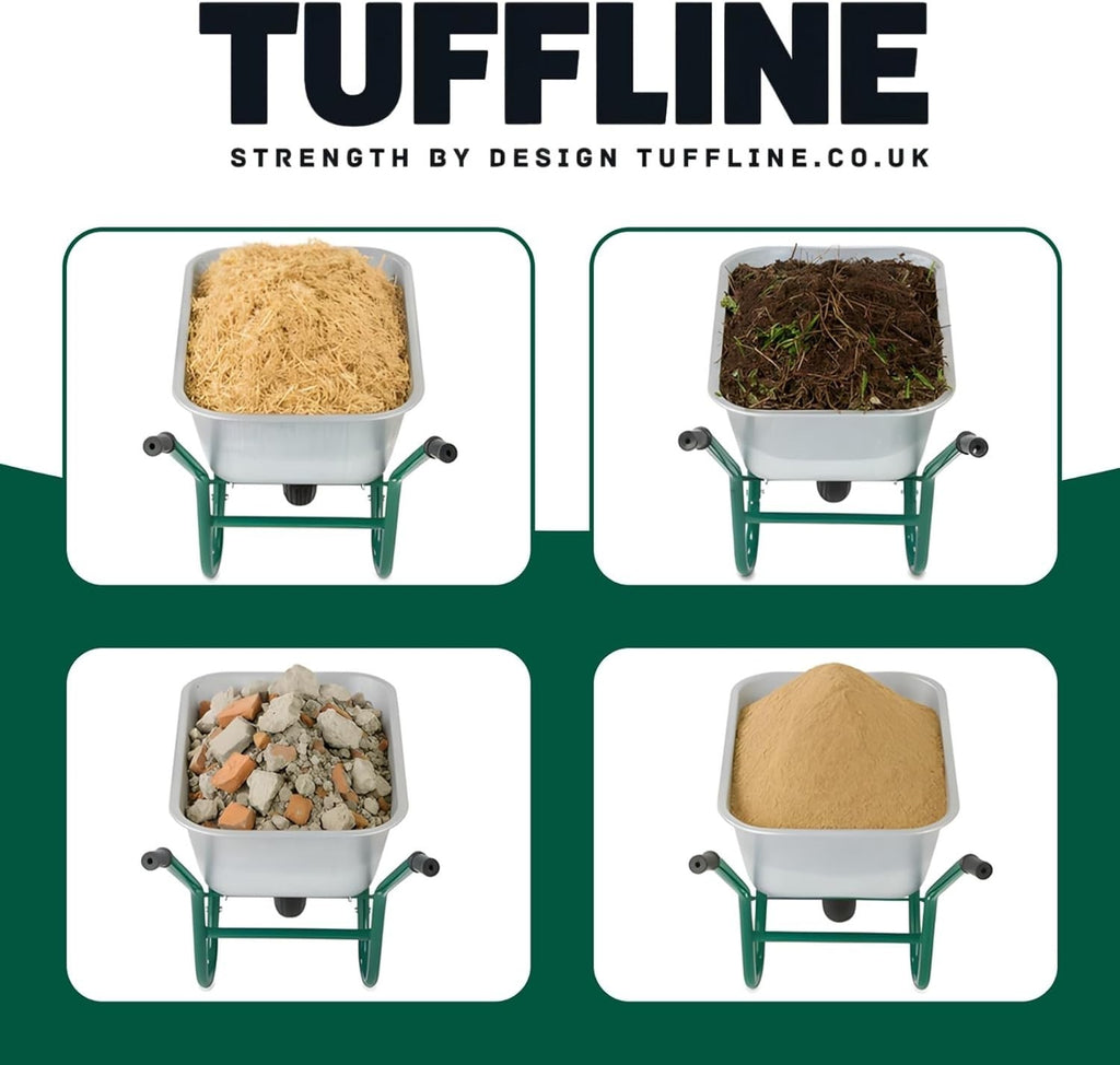 85L Garden Wheelbarrow – Galvanised Steel Tub w/ Puncture-Proof Tyre