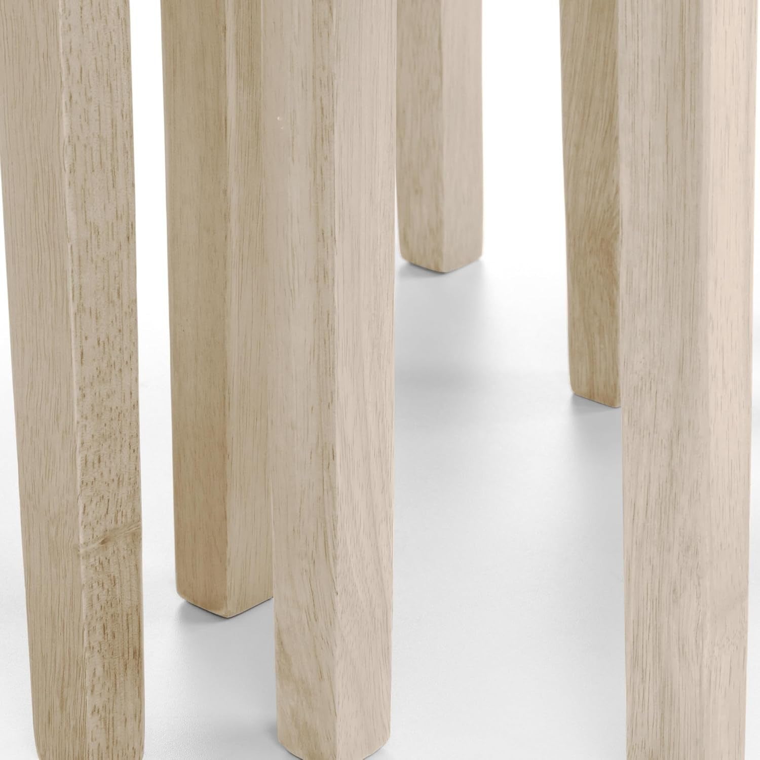Nest of 3 White Wash Wood Coffee Side Tables Mid-Century Modern Stacking Set