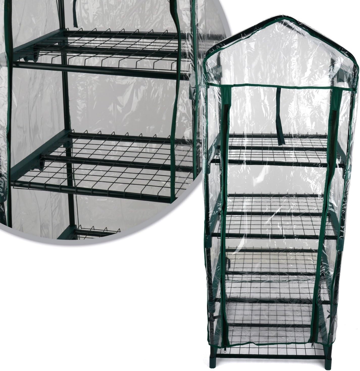 4-Tier Mini Greenhouse PVC Cold Frame Vertical Plant Shelves for Patio & Garden