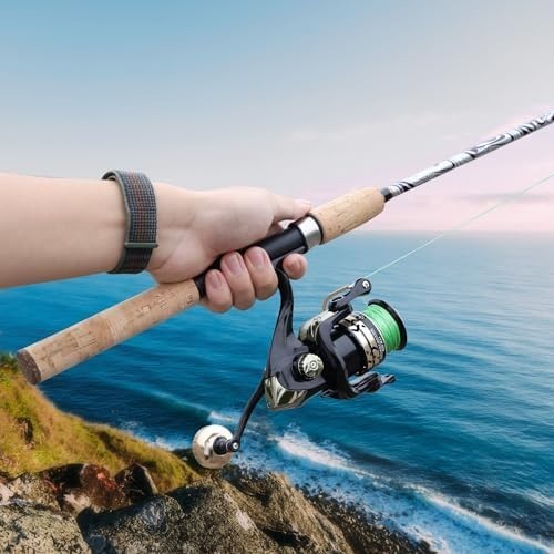 Fiberglass Spinning Rod & Reel Combo Lightweight Travel Fishing Kit
