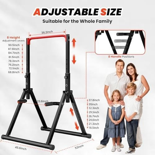 Foldable Power Tower Pull Up Dip Station Home Gym Strength Rack