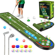 Kids Golf Putting Mat LED Light Up 7.8ft Training Green Indoor Outdoor