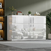 White Gloss 6 Drawer Chest Modern Wide Storage Unit for Bedroom Office