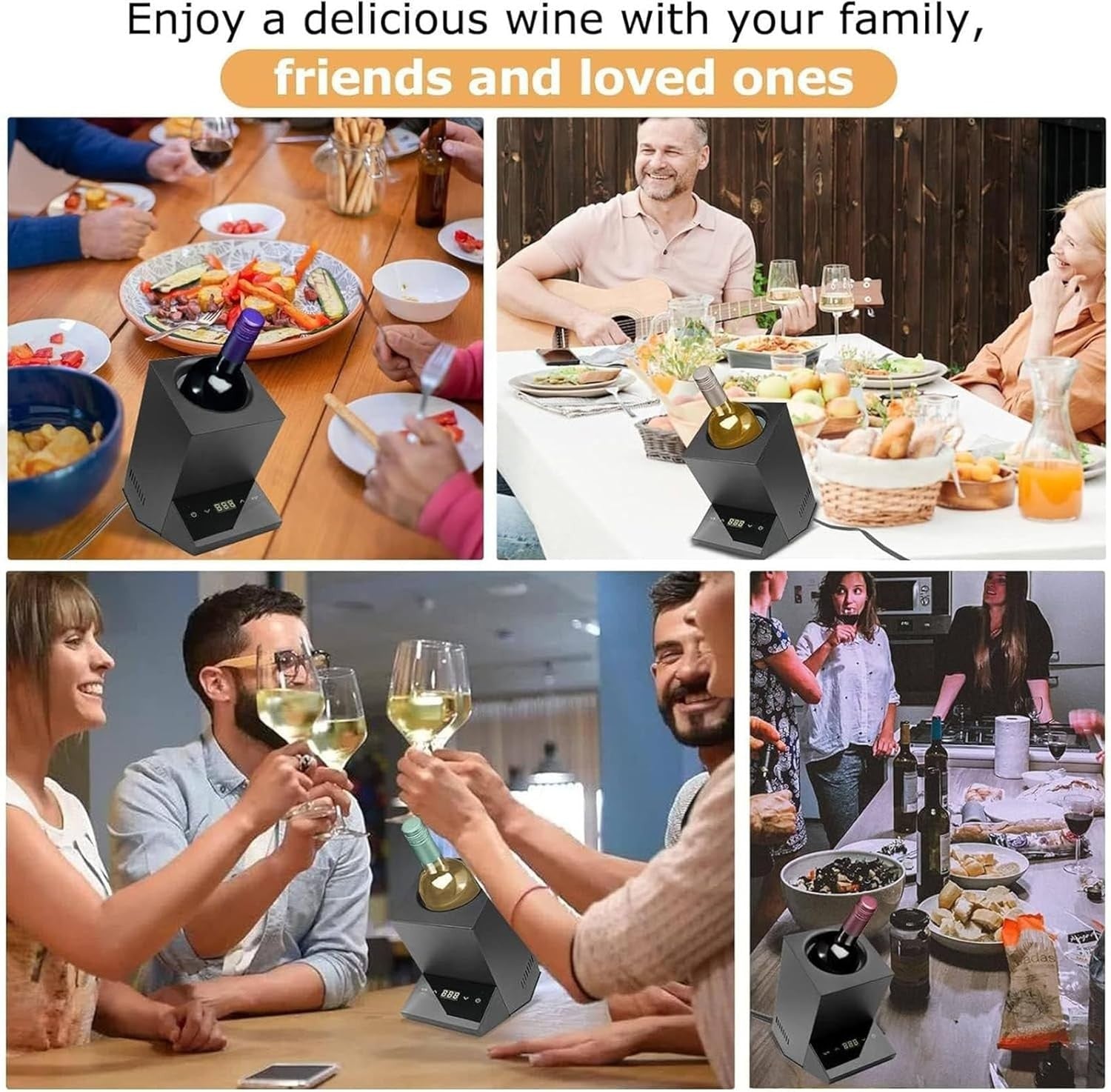 Electric Wine Chiller Single Bottle Silent Ice-Free Cooler 750ml Touch