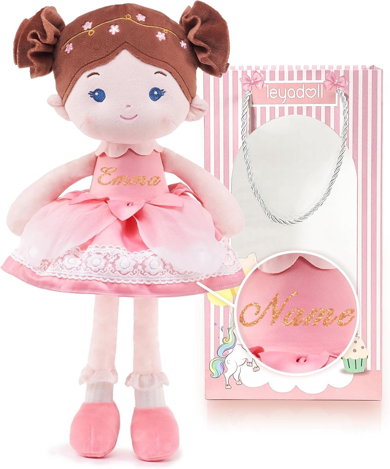 Personalised 16in Soft Baby Rag Doll Plush First Christmas Gift