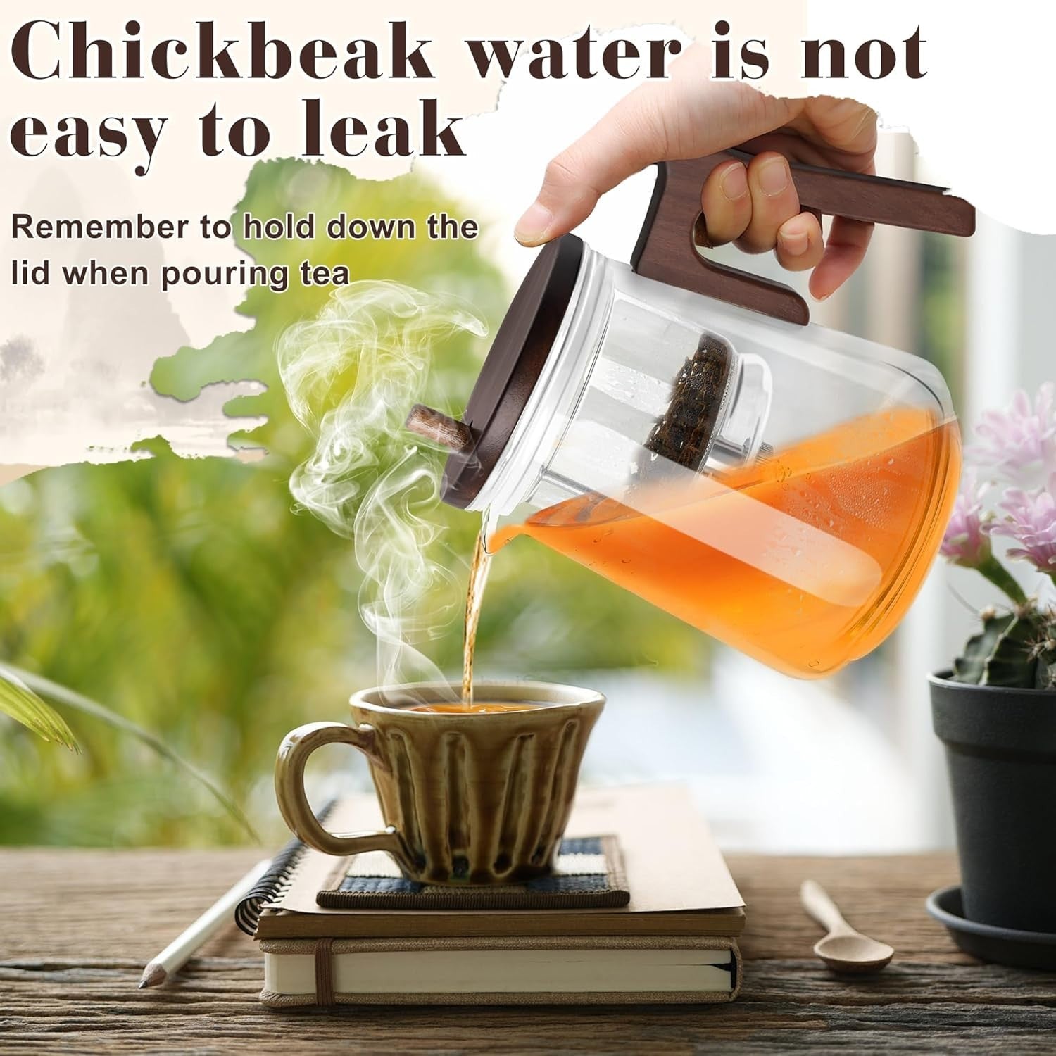 800ml Glass Teapot Water Separation Infuser Tea Pot Borosilicate