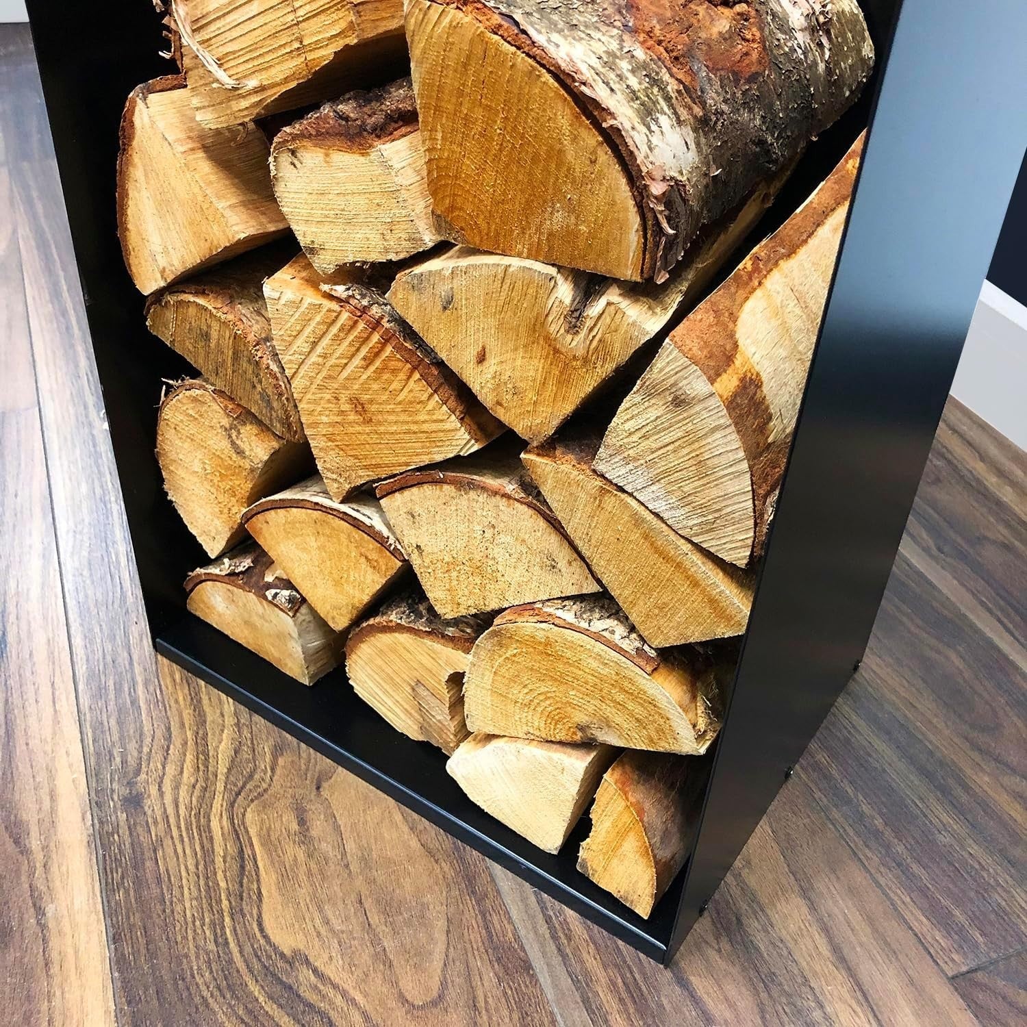 Extra Wide Indoor Firewood Log Holder - Heavy Duty Steel, Tall & Durable