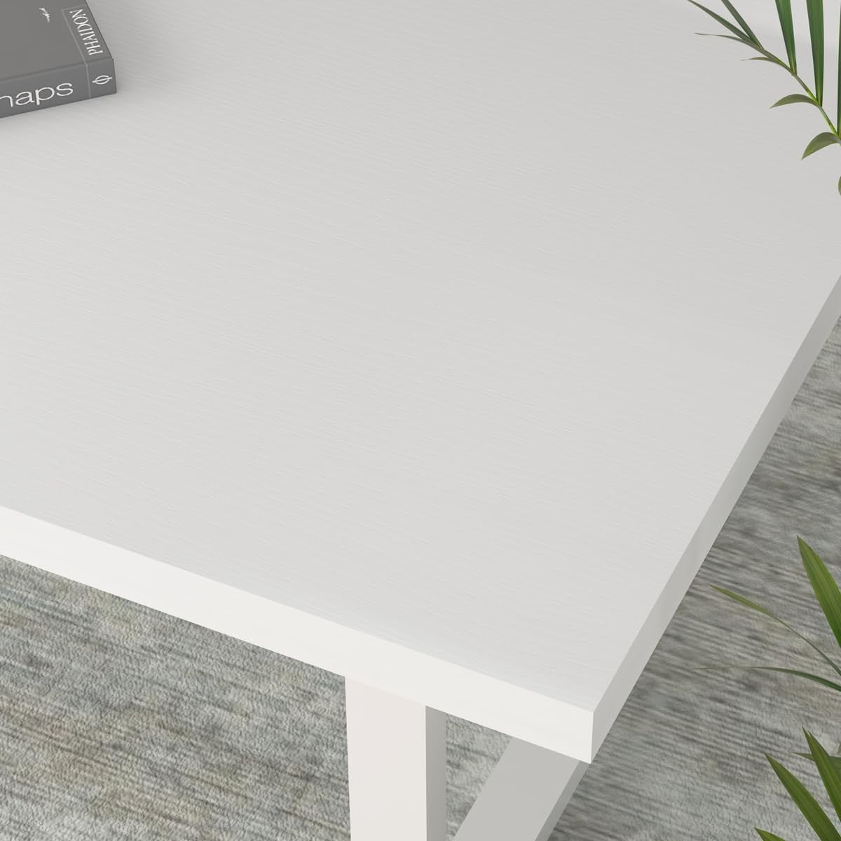 White Oak Coffee Table 99x53cm Minimalist Industrial Metal Frame Durable