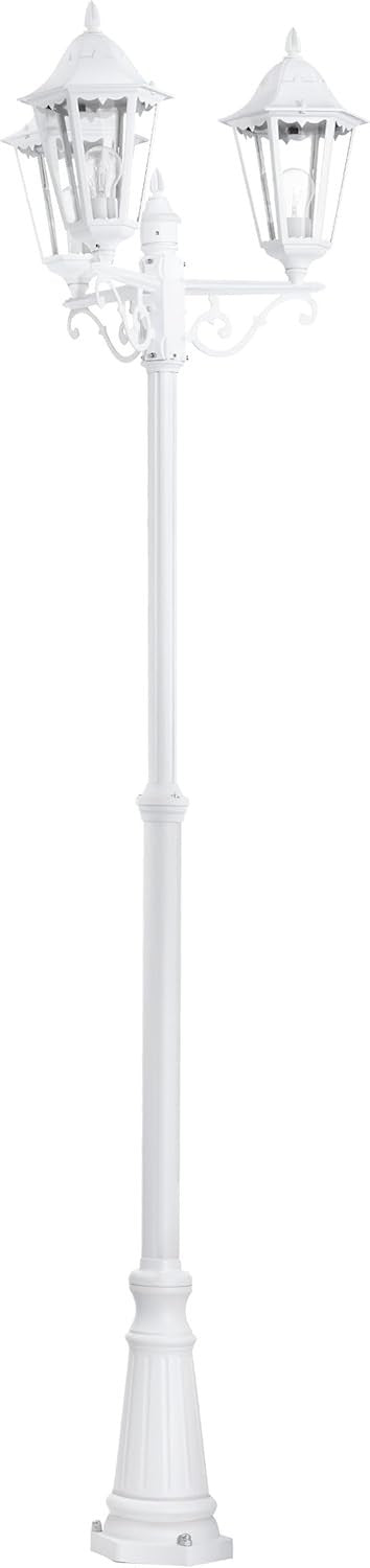 220cm Triple Head Victorian Outdoor Lamp Post White