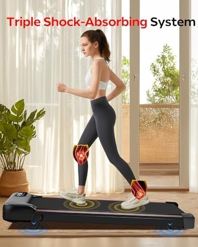 Under Desk Walking Treadmill 9% Incline Portable Electric Home Gym