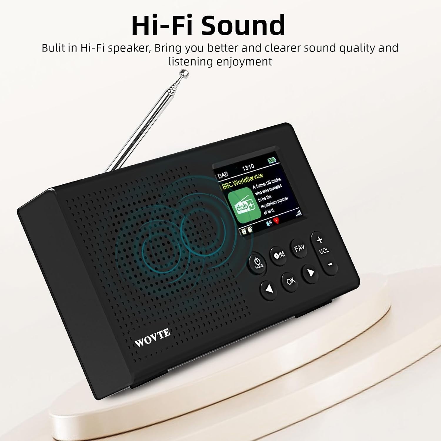 Portable DAB+ FM Radio Bluetooth USB Alarm Clock Rechargeable