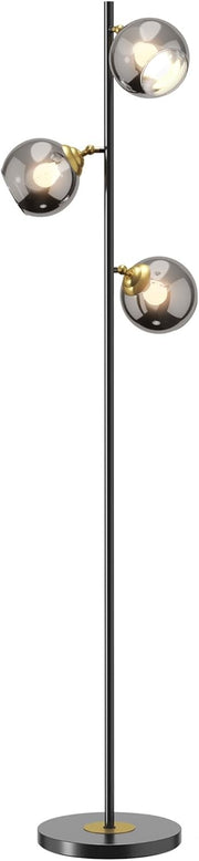 3 Light Floor Lamp Glass Globe Modern Standing Lamp Living Room Bedroom
