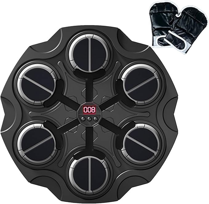 Music Boxing Machine Wall Mount LED Punch Pad With Gloves Smart Training