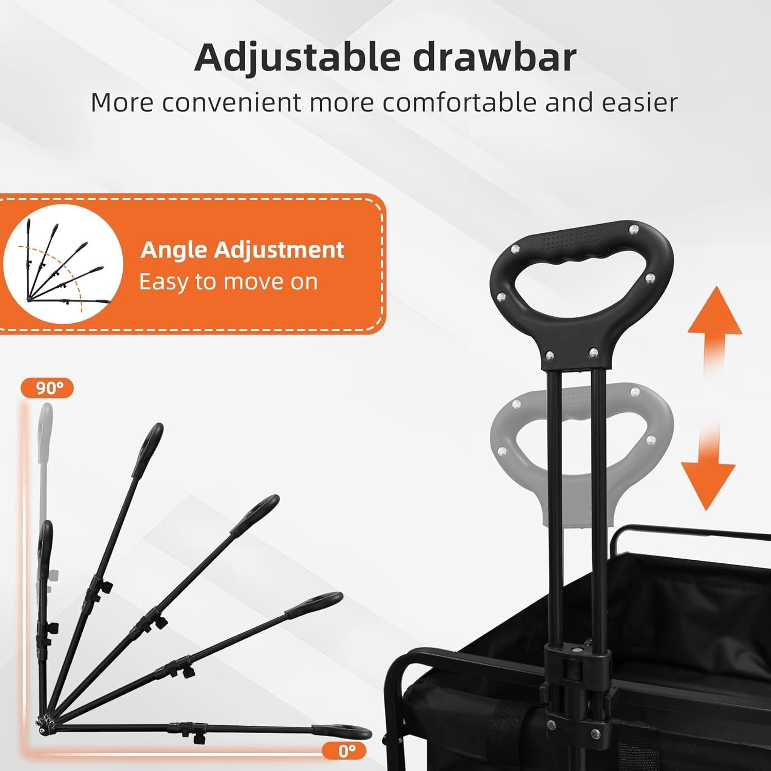 Black Heavy Duty Folding Wagon Large Collapsible Garden Camping Beach Trolley