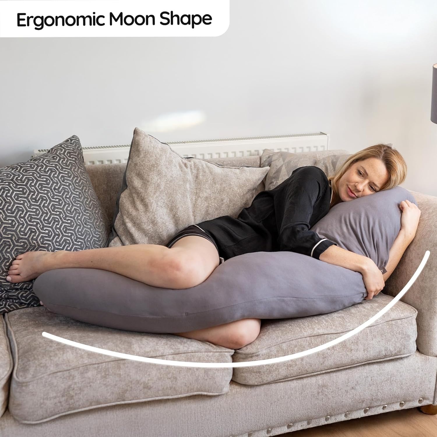 Pregnancy Moon Pillow Ergonomic Maternity Support Cushion Bamboo