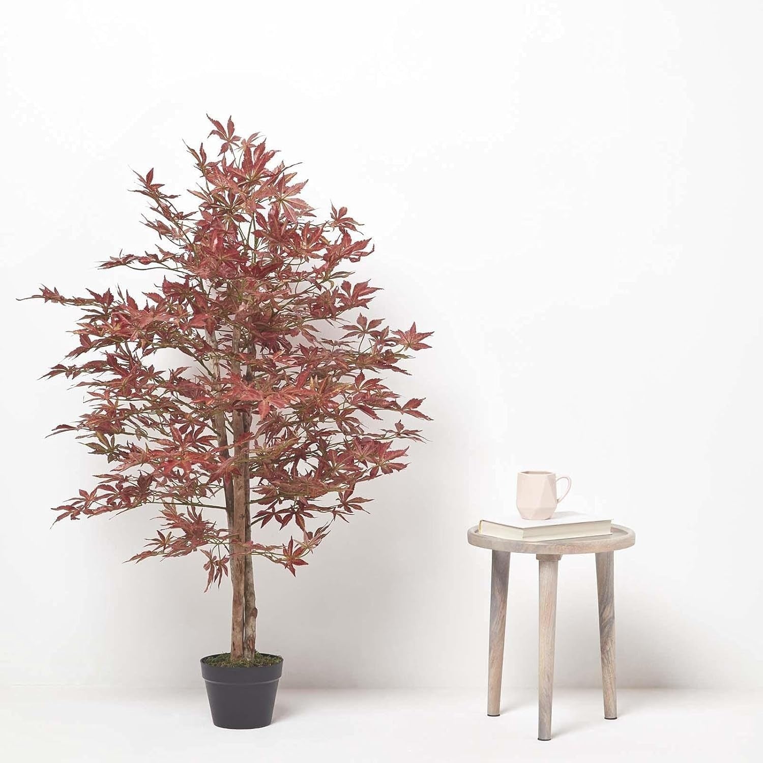 120cm Artificial Japanese Acer Tree in Pot Realistic Red Maple Indoor Decor