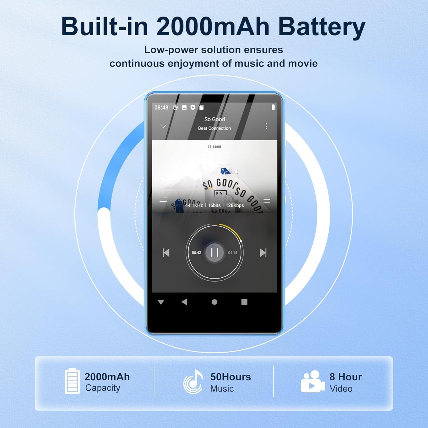 Wi‑Fi & Bluetooth 80GB 4″ HD Touch MP3 Player w/ Apps & Streaming