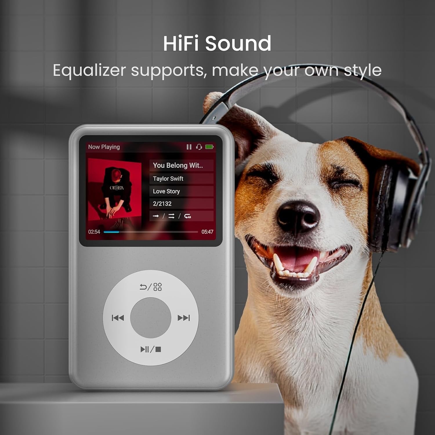 128GB Kids MP3 Player Bluetooth Touch Screen FM Silver