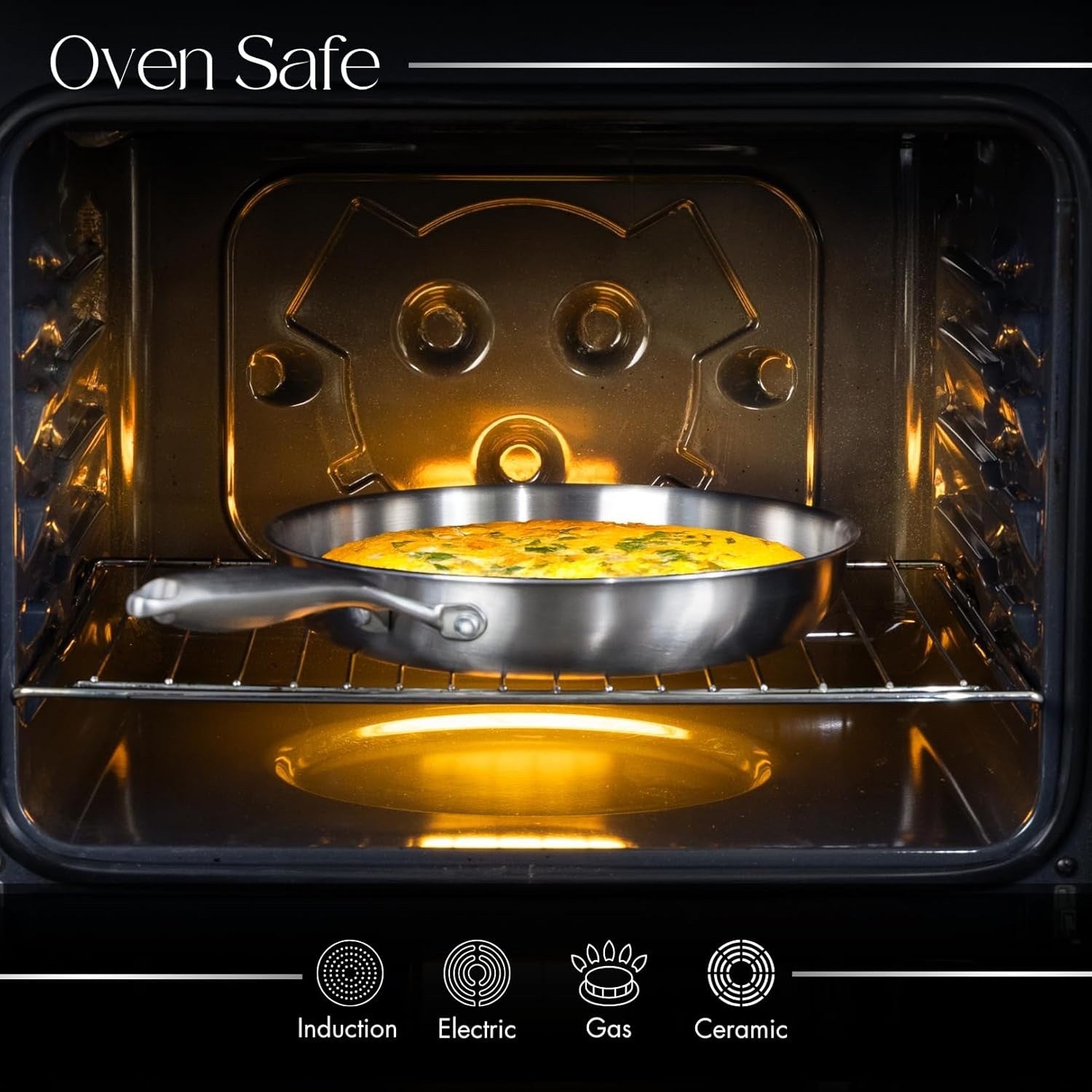 2pcs Stainless Steel Frying Pan Set Induction Tri-Ply Non Stick 20cm & 28cm