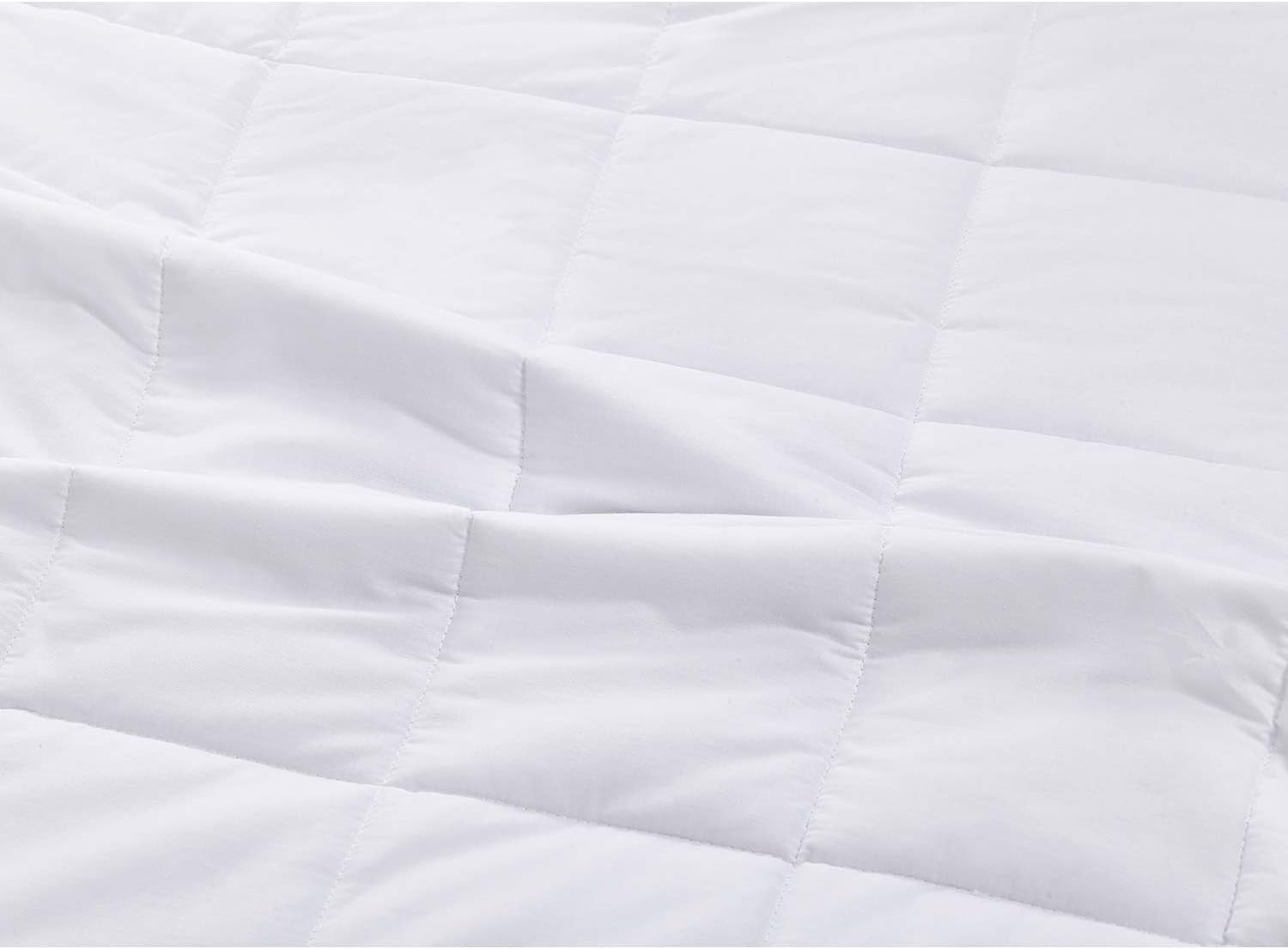 Weighted Blanket 60x80", 15lbs Cotton Glass Beads, Breathable, White