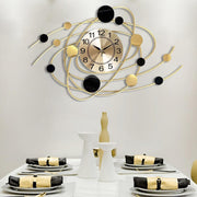 Large Silent Wall Clock Gold Art Deco Modern Home Decor 28.7" Oversized