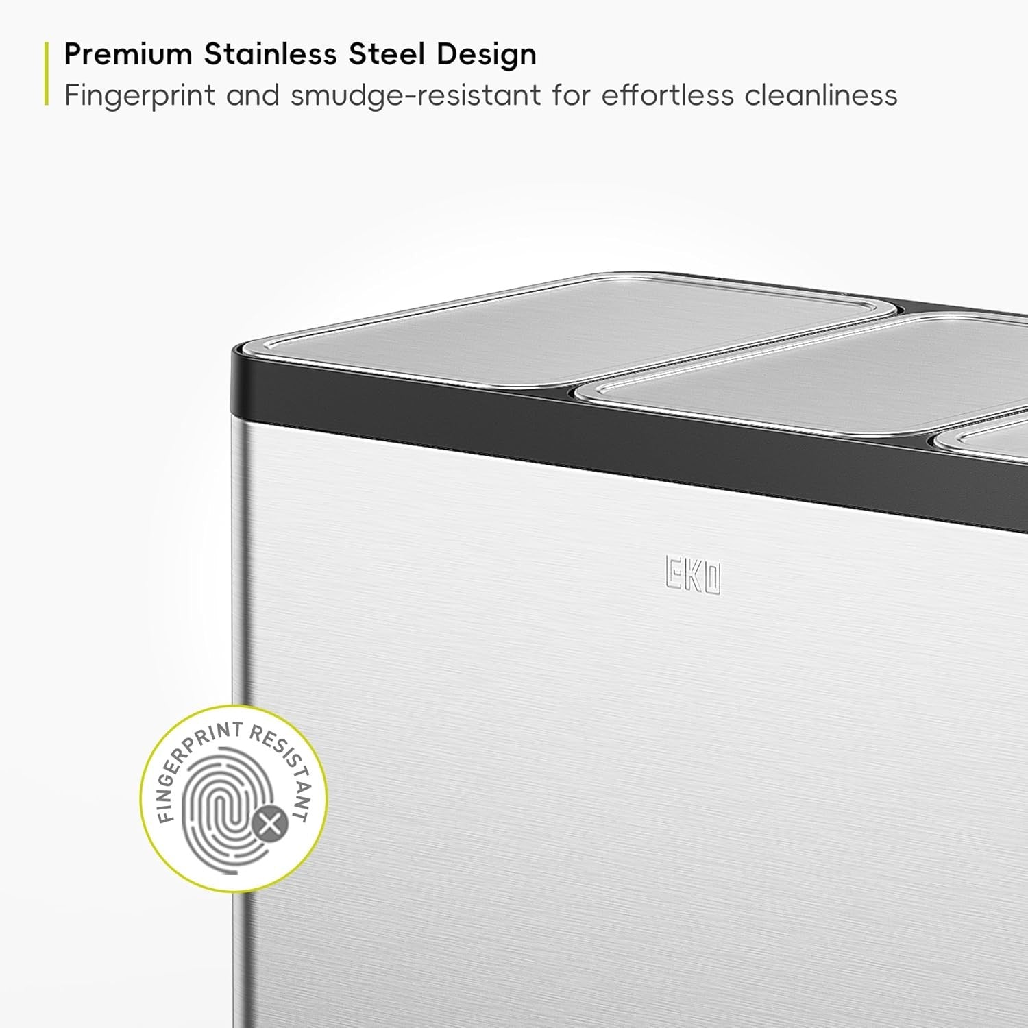 60L Triple Recycling Bin 3x20L Stainless Steel Pedal Soft Close
