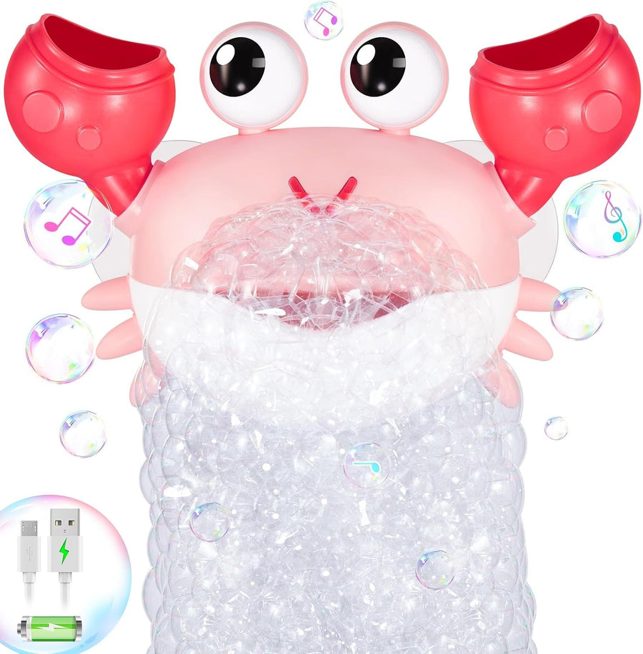 Rechargeable Crab Bath Bubble Machine with Music Toddler Toy