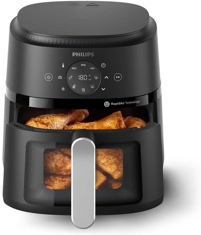 4.2L Air Fryer 1500W RapidAir Oil Free Low Fat Compact Cooker Black