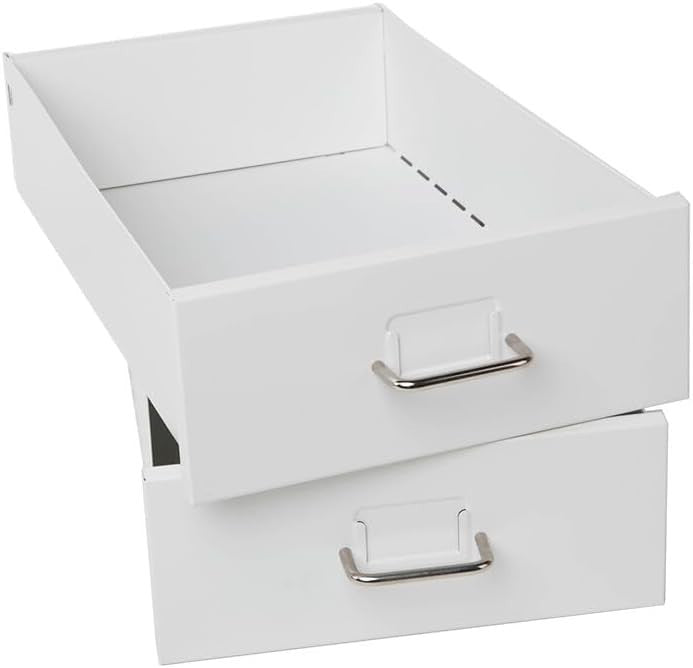 White Metal Filing Cabinet 5 Drawer on Wheels Tall Office Storage