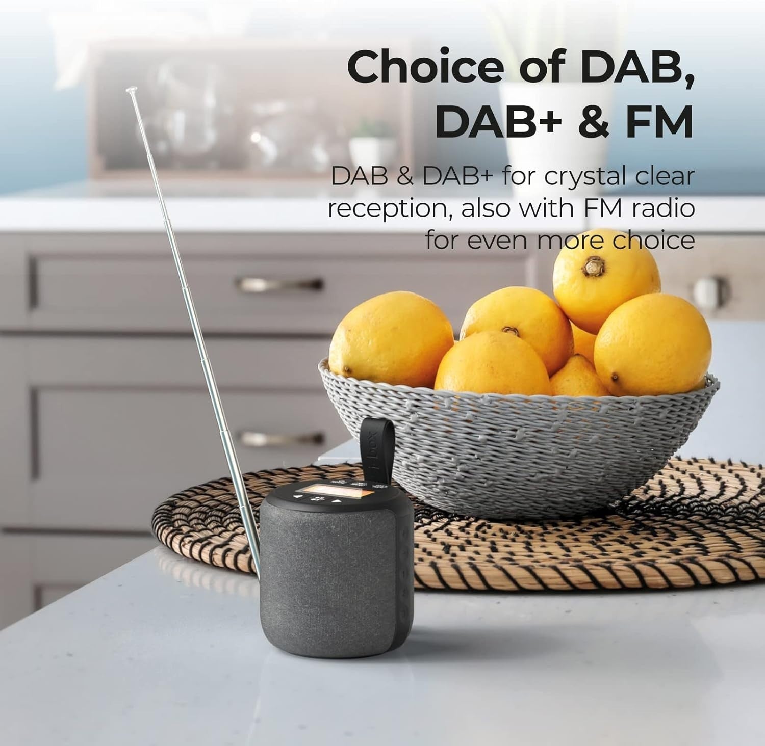 Portable DAB/DAB+ FM Radio Bluetooth 5W Speaker IPX4 Splashproof
