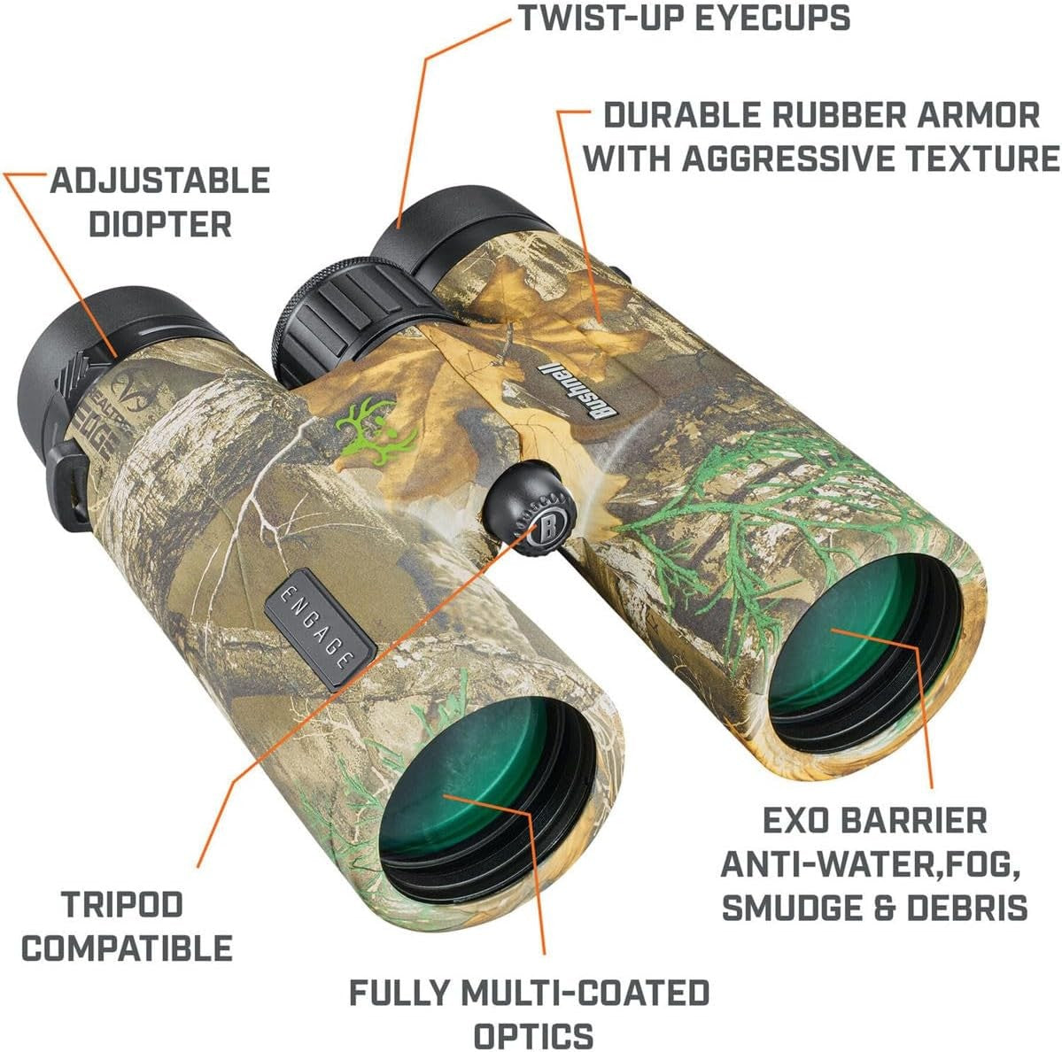 10x42 Camo HD Waterproof Binoculars Fogproof Wide View Outdoor Hunting