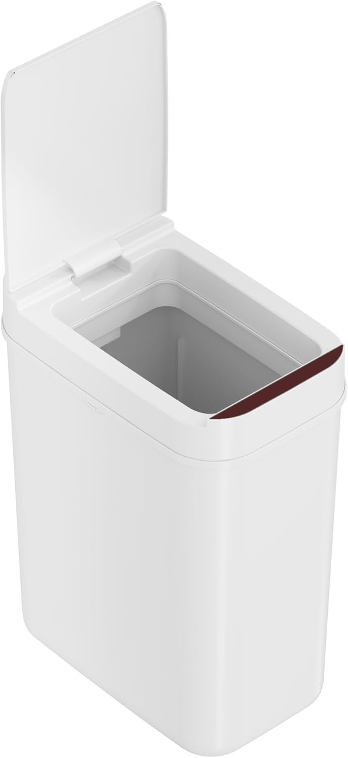 3 Gallon Touchless Bathroom Trash Can 10L Slim Sensor Bin White