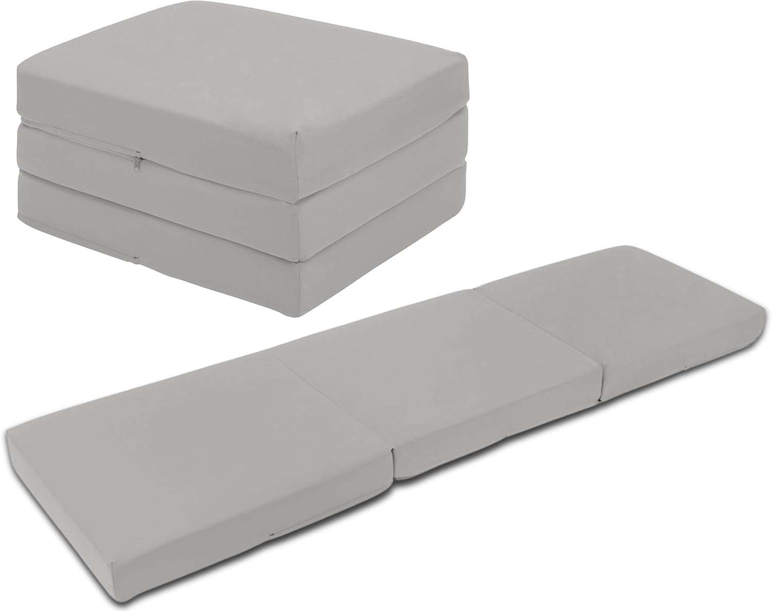 Folding Floor Mattress Futon Chair Bed Guest Sofa Foam Compact Silver