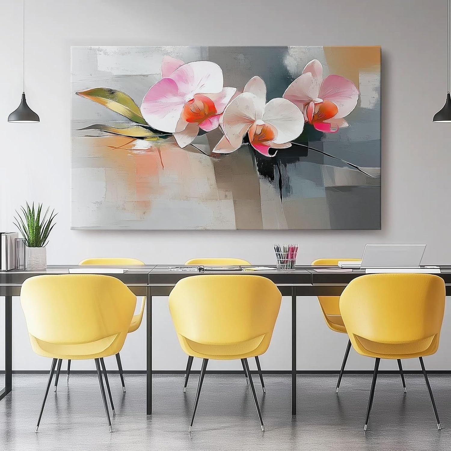 Pink Orchid Canvas Wall Art 30x20cm Modern Floral Decor
