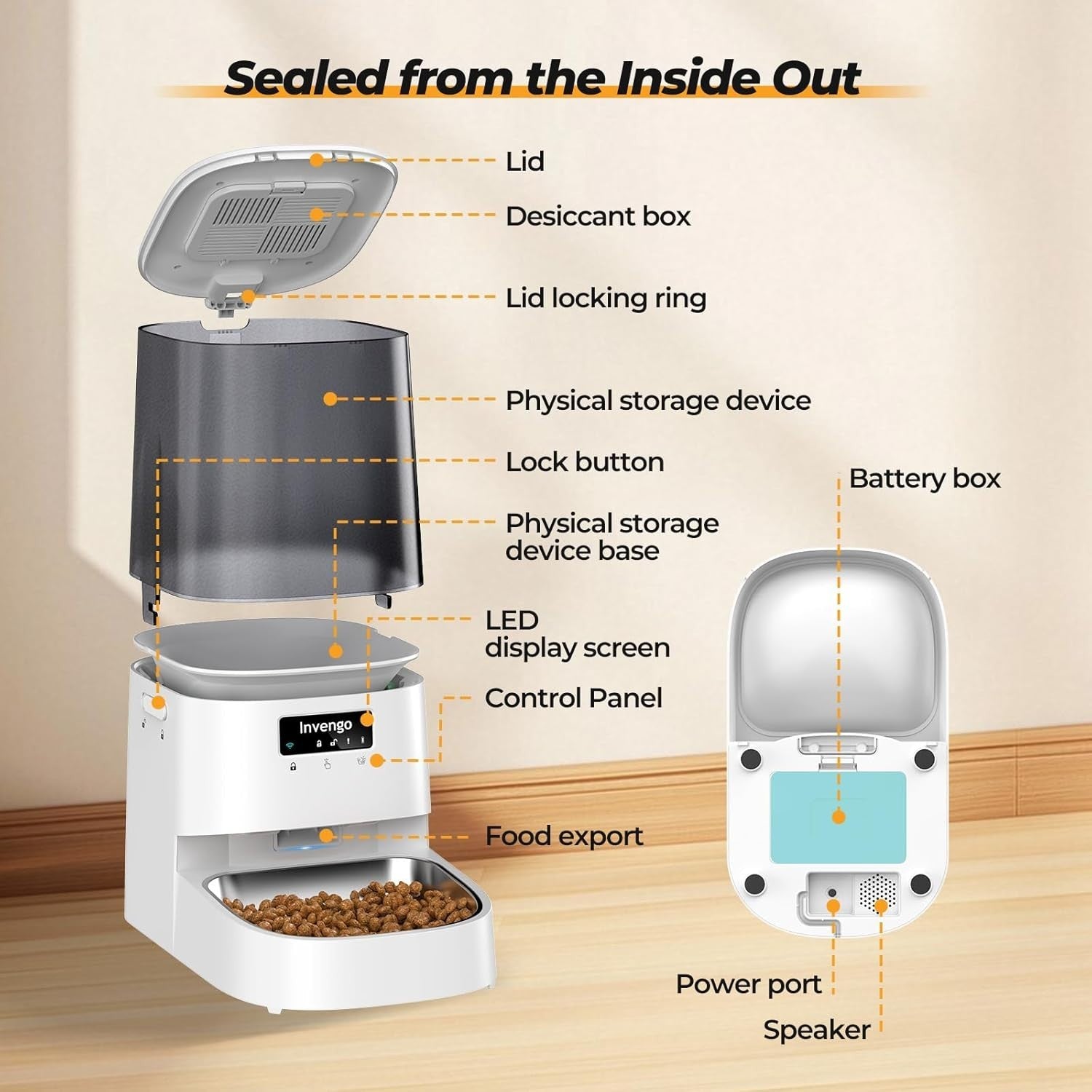 5L WiFi Automatic Cat Feeder Smart App Control Timed Food Dispenser