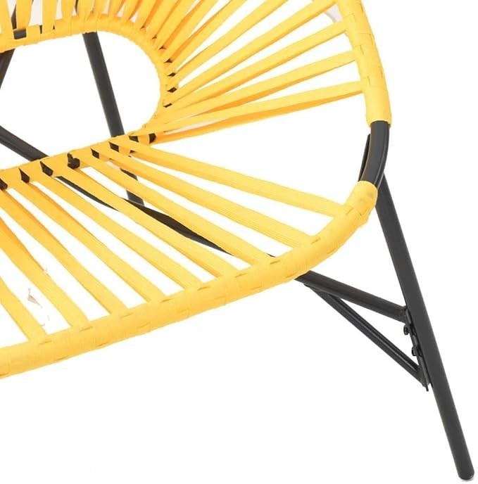 Outdoor Egg Chair Black Yellow Rattan Garden Patio Balcony Seat Comfortable