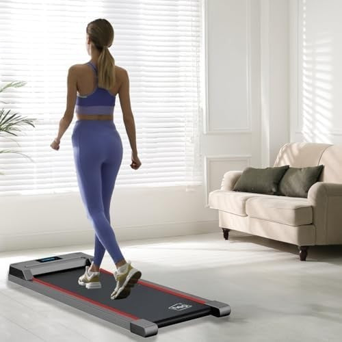 Portable Under Desk Walking Treadmill LED Display Adjustable Speed Home Office