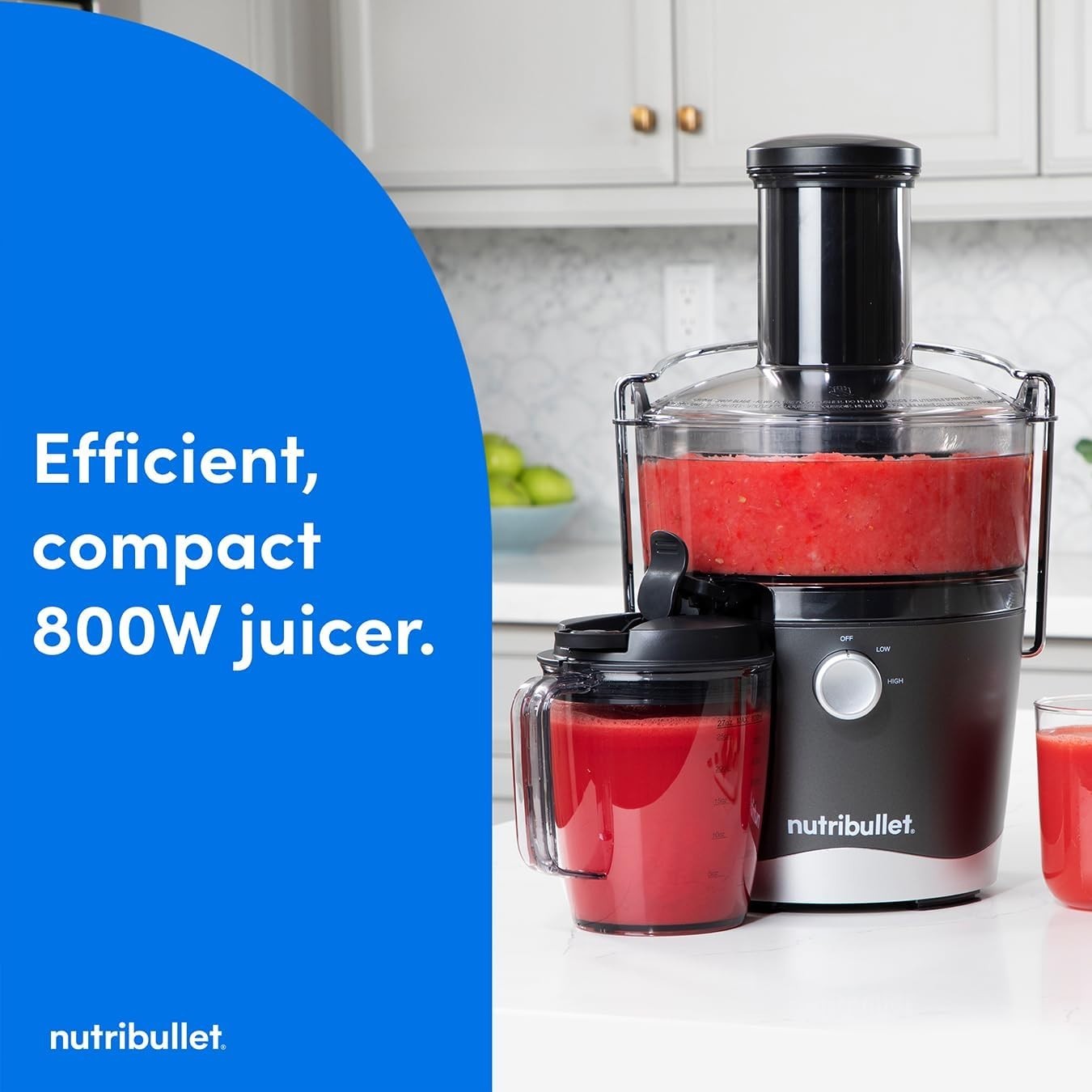 800W Centrifugal Juicer 3in Wide Chute 2 Speed No Drip Easy Clean