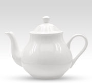 White Bone China Teapot 4 Cup Classic Tea Pot with Removable Lid