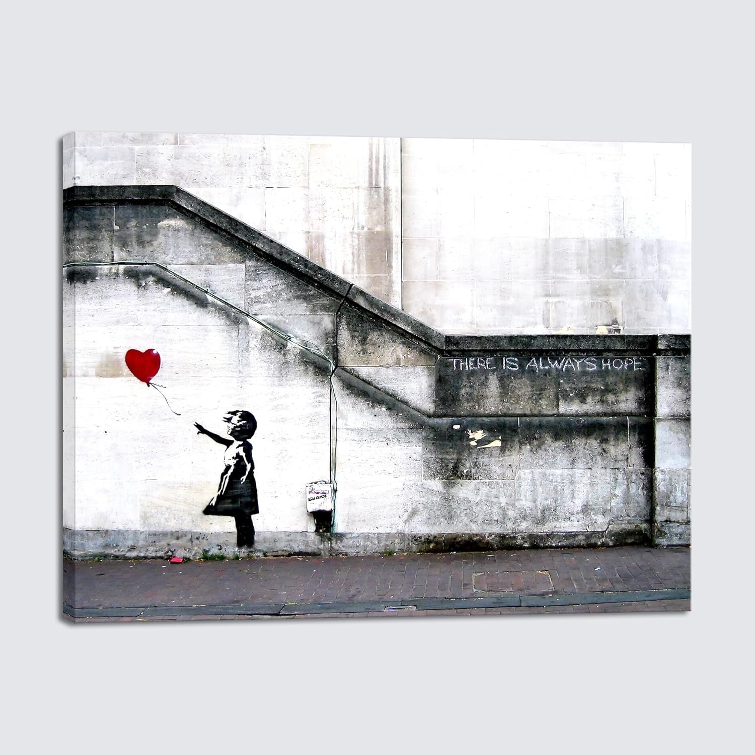 Banksy Girl with Red Balloon Canvas Wall Art Framed Modern Decor