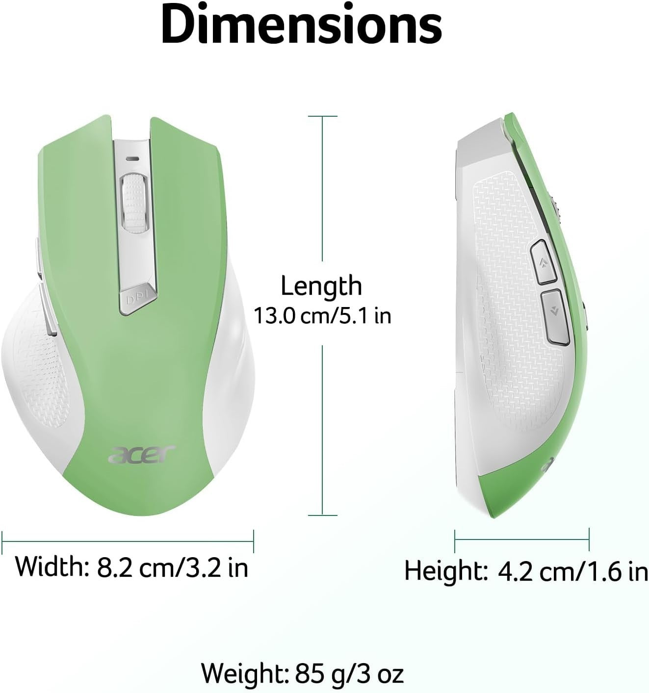 Ergonomic Wireless Mouse 2.4GHz Adjustable DPI 6-Button Comfort Grip PC