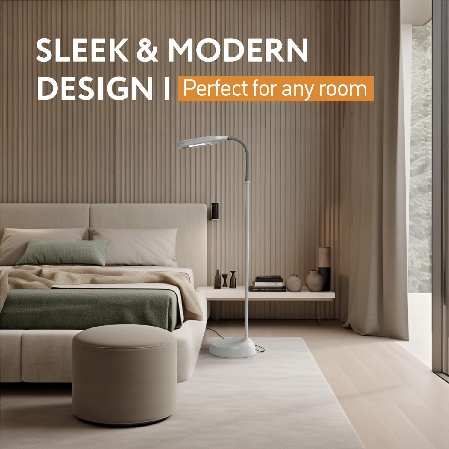 Daylight Reading Floor Lamp with Adjustable Neck & Natural Light 50x31.5x12.5cm